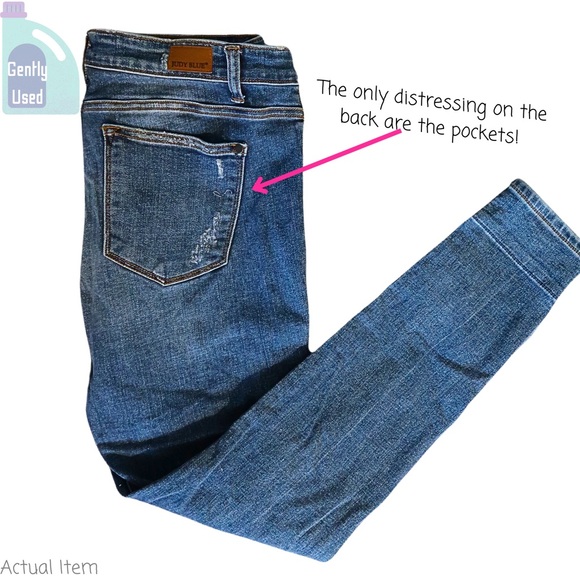 Judy Blue Buffalo Plaid Red Skinny Denim Jeans Size 15 🦬❣️ - Picture 4 of 4